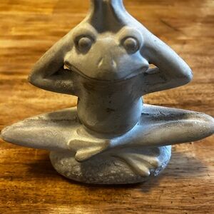 Gray Frog Yoga Sculpture